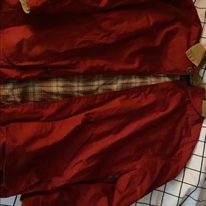 red utility jacket